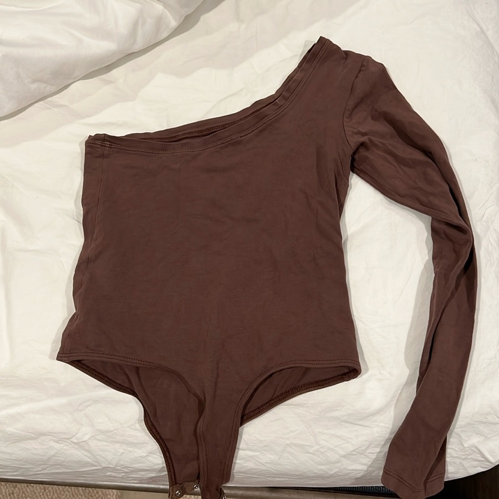 Clyque Chocolate One Shoulder Bodysuit